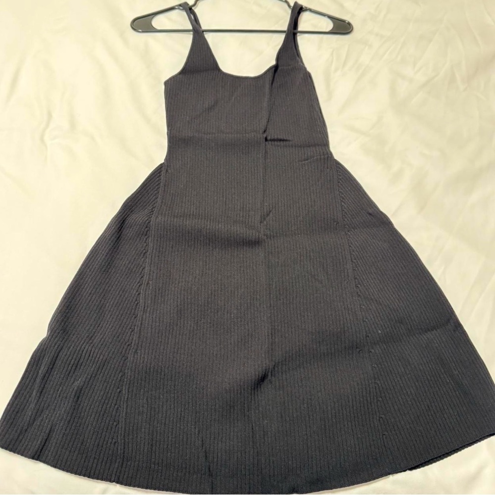 Maje Black Ribbed Dress